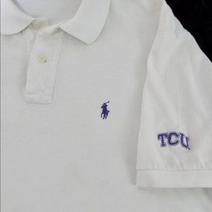 🛑SOLD Men’s TCU Polo Ralph Lauren White Polo Size Medium